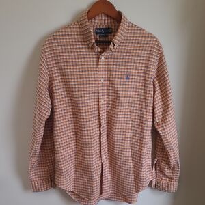 Polo by Ralph Lauren Men's Orange Checkered Shirt